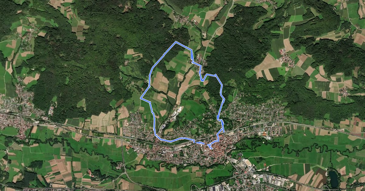 Маршрут Hersbrucker Rundweg Nr. 5 на спутниковом снимке