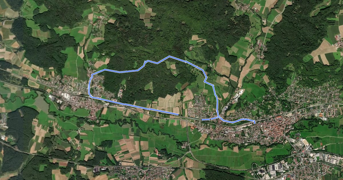 Маршрут Hersbrucker Rundweg Nr. 7 на спутниковом снимке