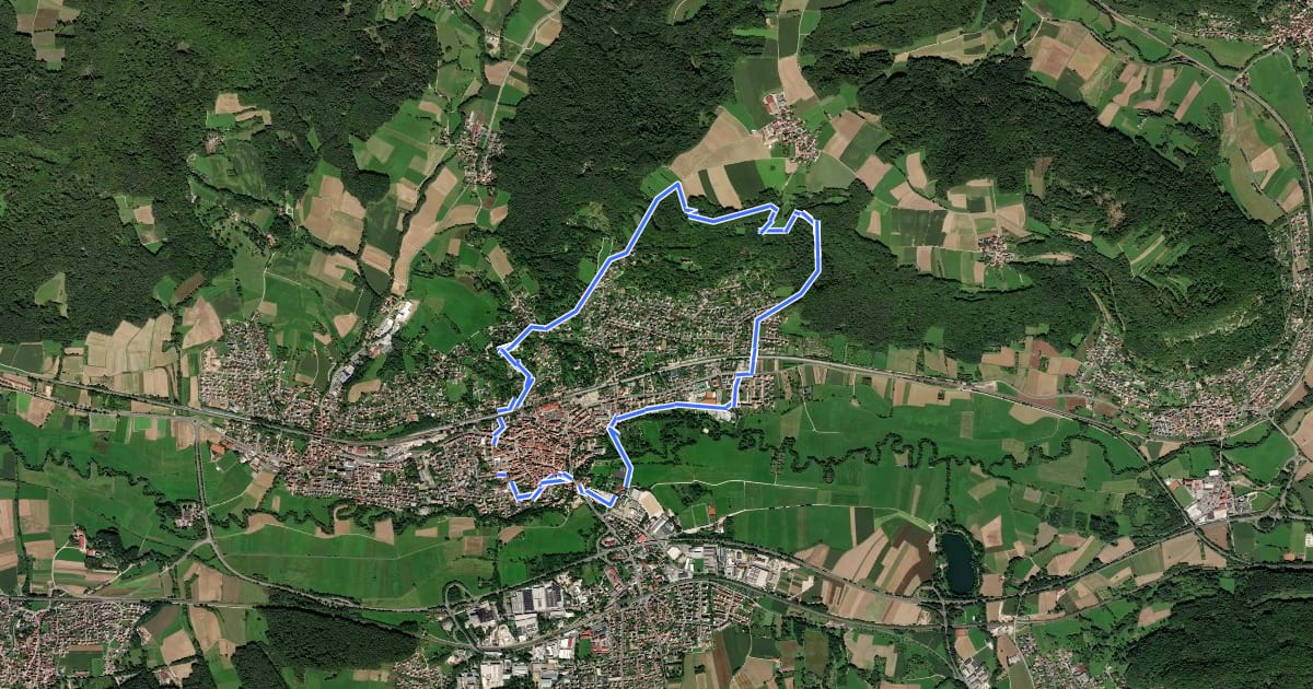 Маршрут Hersbrucker Rundweg Nr. 8 на спутниковом снимке
