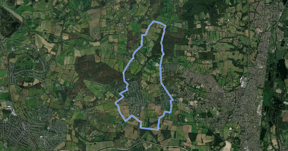 Маршрут Hertfordshire Chain Walk - Walk 2 на спутниковом снимке