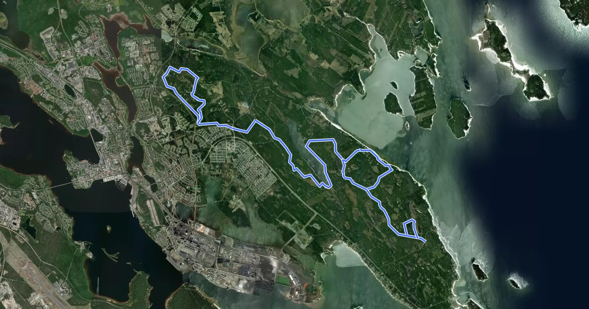 Маршрут Hertsöstigen на спутниковом снимке