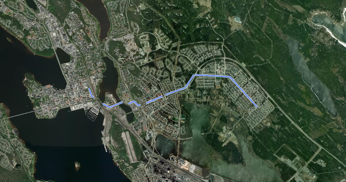 Маршрут Hertsöstråket на спутниковом снимке