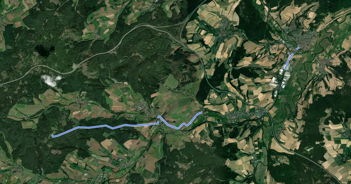 Маршрут Herzberg Höhenweg на спутниковом снимке