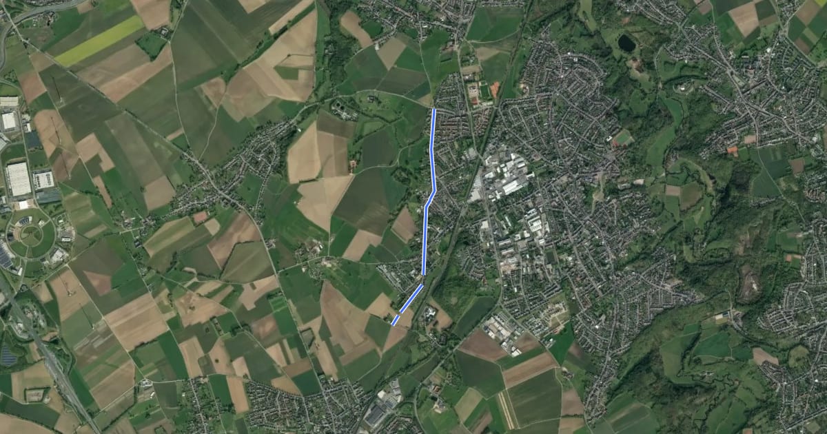 Маршрут Herzogenrath (06) - Uersfeld (20) на спутниковом снимке