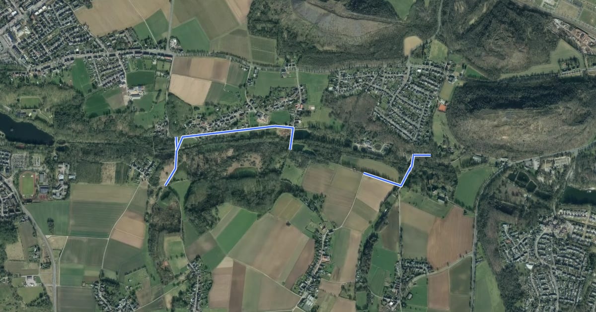 Маршрут Herzogenrath (25) - Alsdorf (27) на спутниковом снимке
