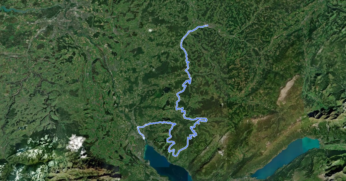 Маршрут Herzroute на спутниковом снимке