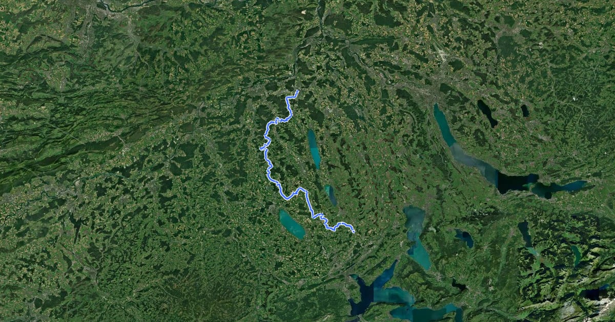 Маршрут Herzschlaufe Seetal на спутниковом снимке