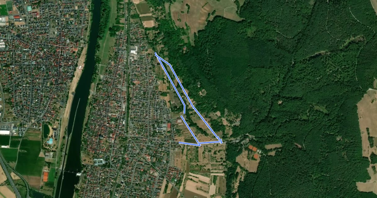 Маршрут Herzweg Kleinwallstadt 1 на спутниковом снимке