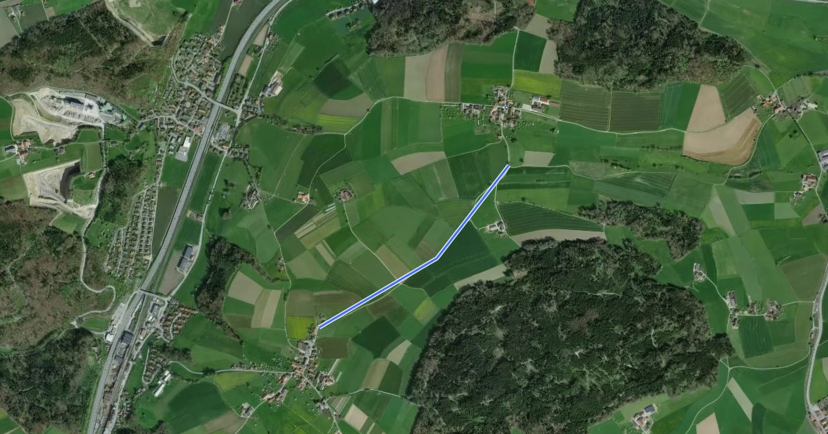 Маршрут Herzwil - Liebewil/Resevoir на спутниковом снимке