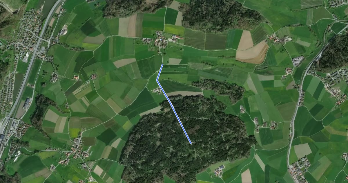 Маршрут Herzwil - Mängistorfberg на спутниковом снимке