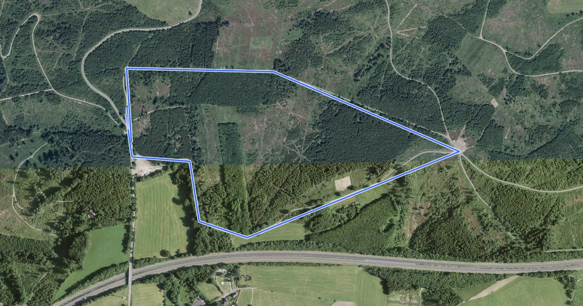 Маршрут Hespert-Silberkuhle Rundweg A1 на спутниковом снимке