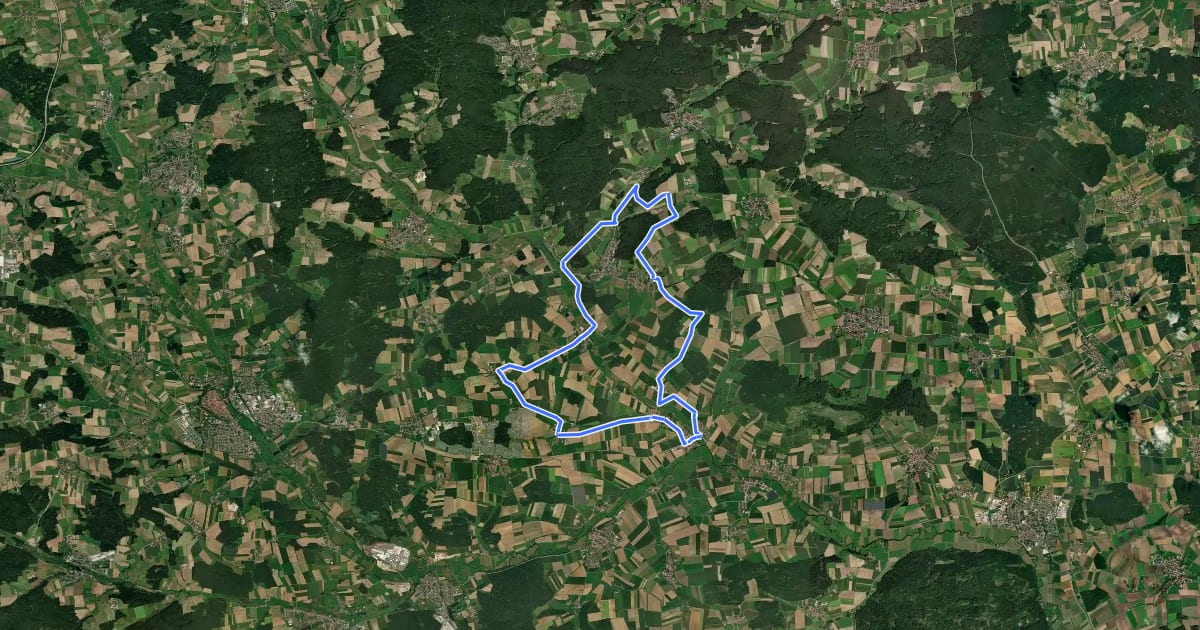 Маршрут Hesselberg Radtour 2 на спутниковом снимке