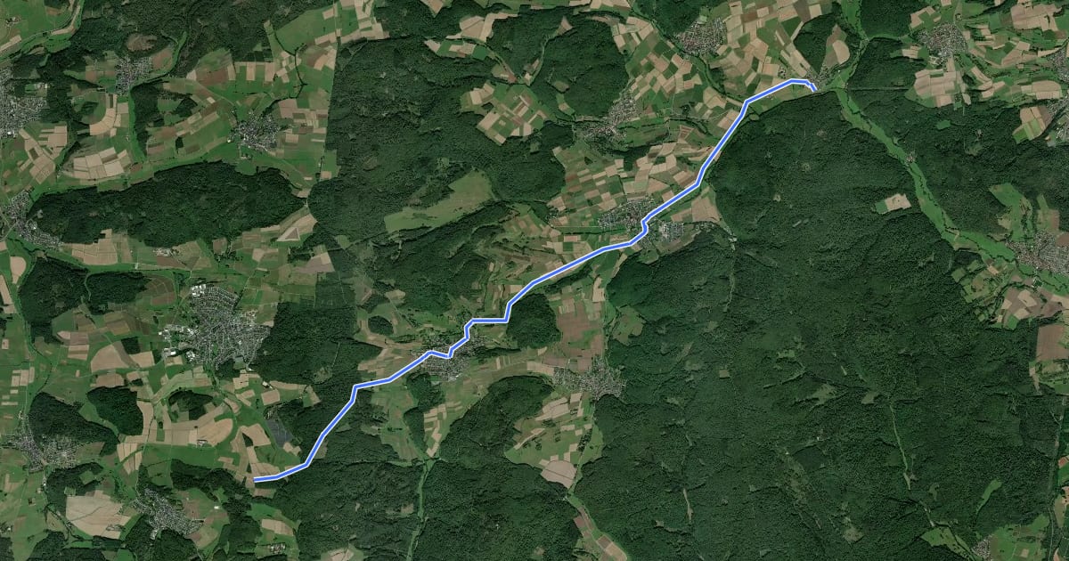 Маршрут Hessenluft-Route на спутниковом снимке