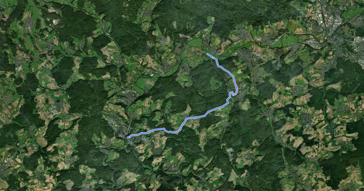 Маршрут Hessenweg 1 (Etappe7) на спутниковом снимке