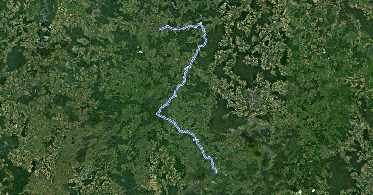 Маршрут Hessenweg 11- Brüder-Grimm-Weg (Teilstück Schlüchtern - Alsfeld) на спутниковом снимке