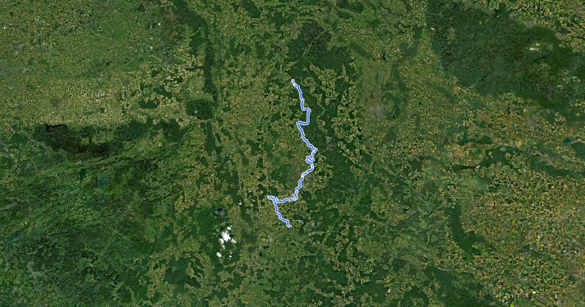Маршрут Hessenweg 11- Dornröschen-Route на спутниковом снимке