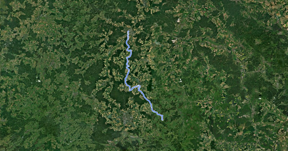 Маршрут Hessenweg 3 (Teilstück Bad Hersfeld-Milseburg) на спутниковом снимке
