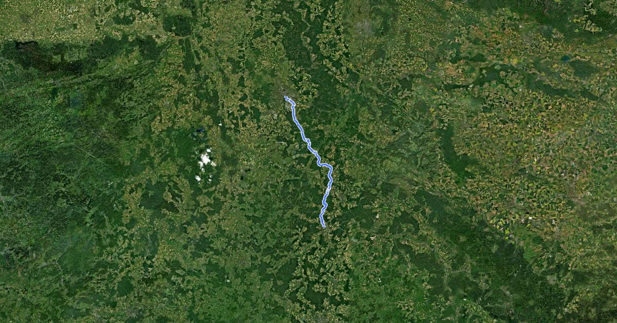 Маршрут Hessenweg 3 (Teilstück Kassel-Bad Hersfeld) на спутниковом снимке