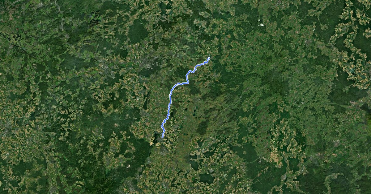 Маршрут Hessenweg 4 (Teilstrecke Grünberg - Bad Nauheim) на спутниковом снимке