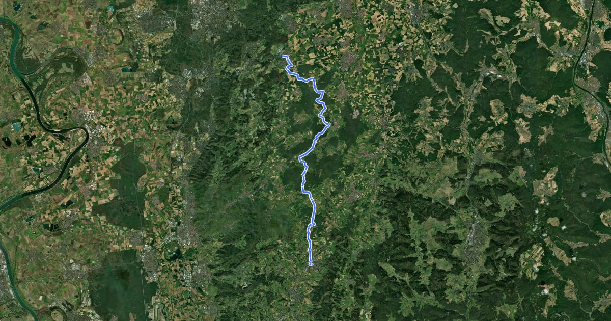 Маршрут Hessenweg 4 (Teilstrecke Ober-Ramstadt - Fürth) на спутниковом снимке