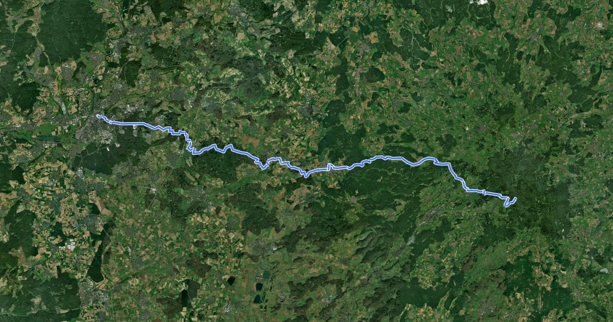 Маршрут Hessenweg 5 (Teilstück Gießen - Taufstein) на спутниковом снимке