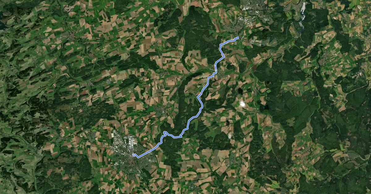Маршрут Hessenweg 6, Abschnitt Korbach - Mengeringhausen на спутниковом снимке