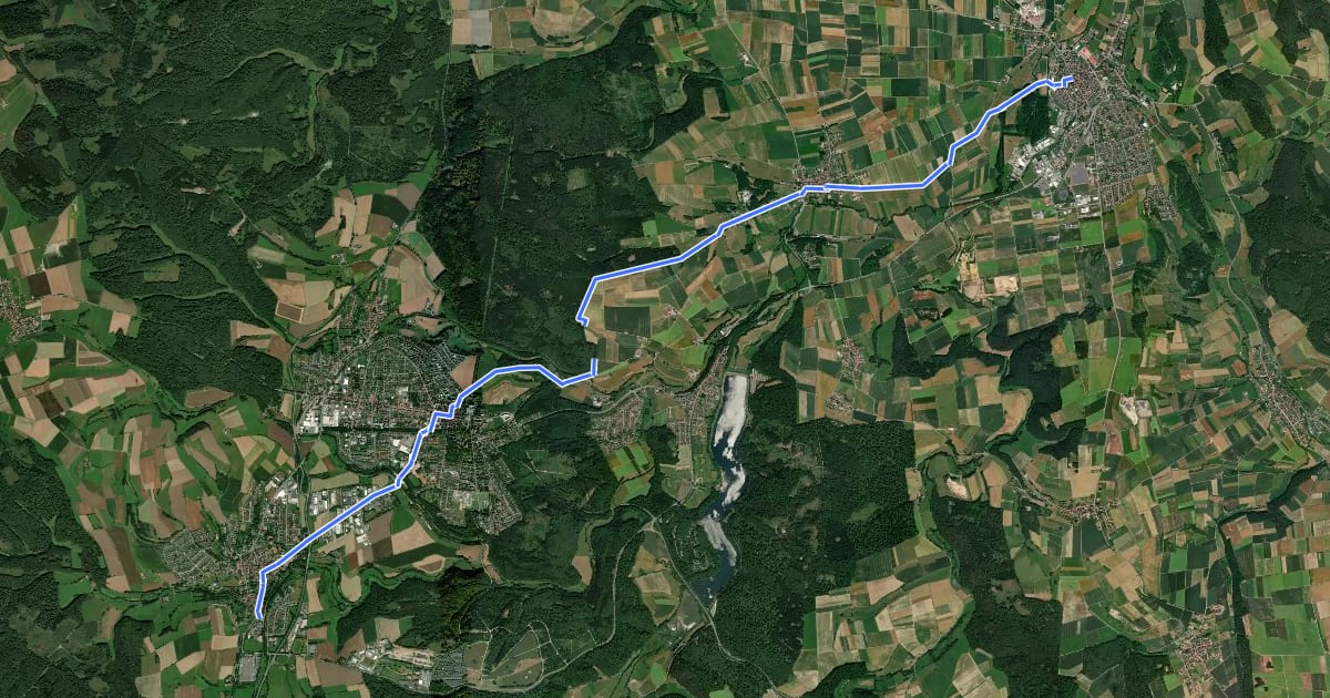 Маршрут Hessenweg 6, Abschnitt Mengeringhausen - Volkmarsen на спутниковом снимке