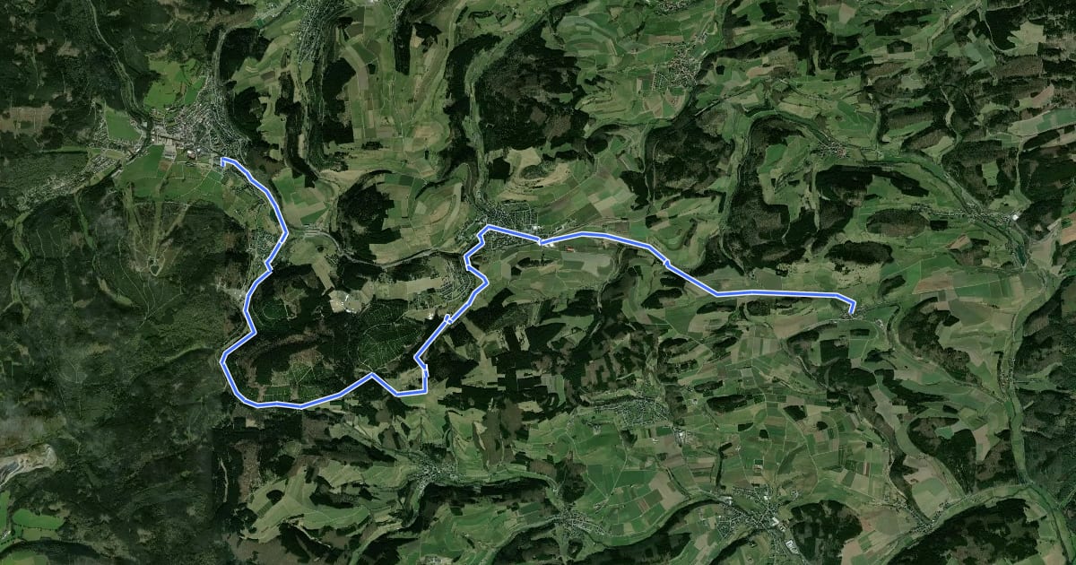 Маршрут Hessenweg 6, Abschnitt Willingen - Welleringhausen на спутниковом снимке