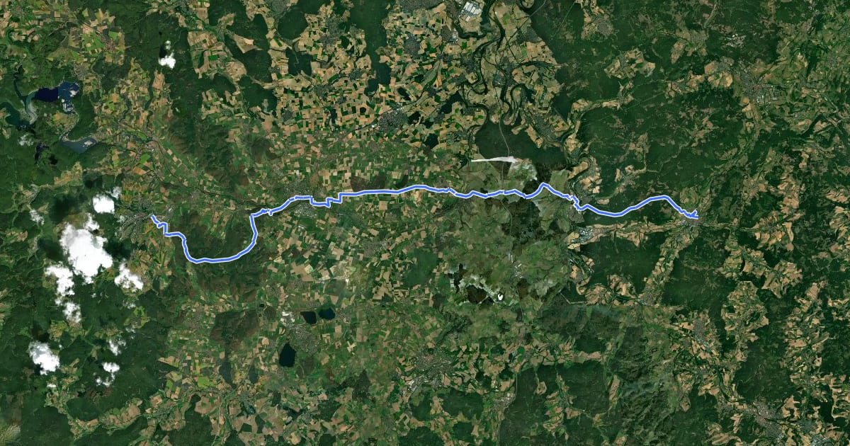 Маршрут Hessenweg 8 (Teilstück Bad Wildungen - Spangenberg) на спутниковом снимке