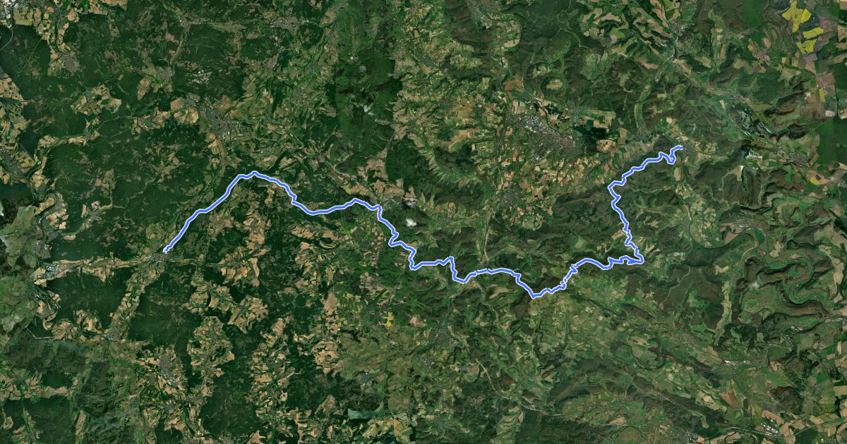 Маршрут Hessenweg 8 (Teilstück Spangenberg - Wanfried) на спутниковом снимке