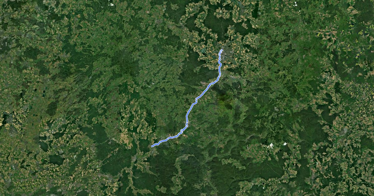 Маршрут Hessischer Radfernweg R3 (Teilstecke Salmünster - Fulda) на спутниковом снимке