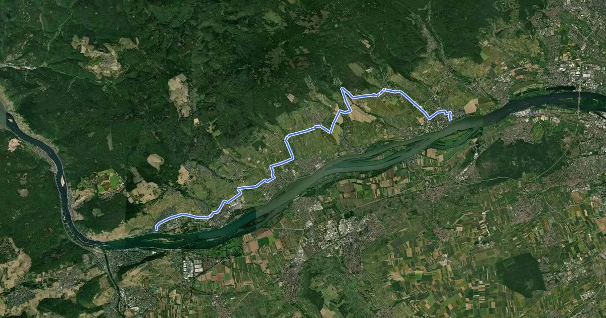Маршрут Hessischer Radfernweg R3a на спутниковом снимке