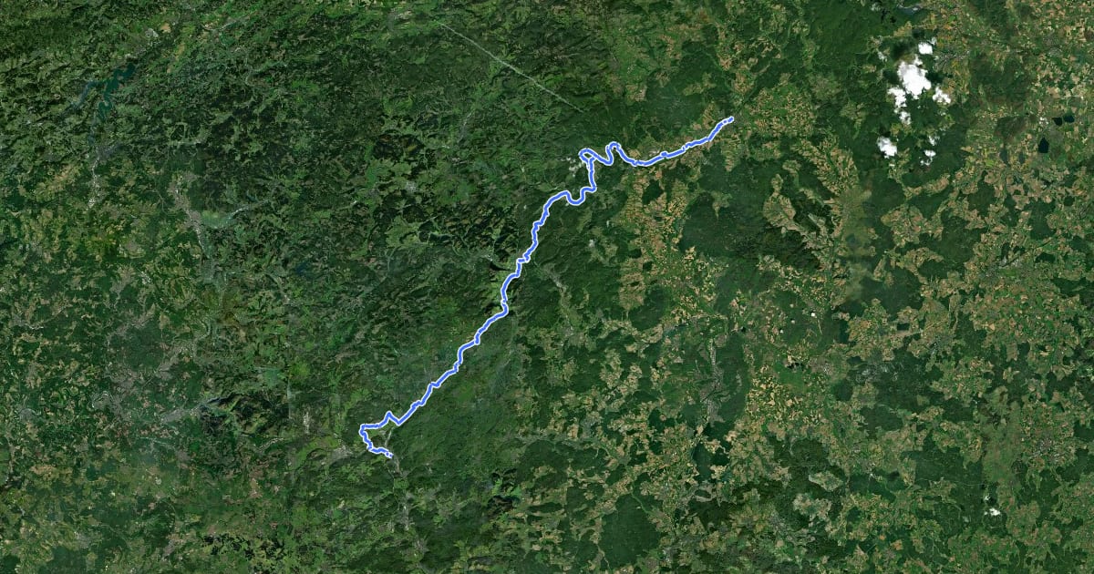 Маршрут Hessischer Radfernweg R8 (Teilstrecke Dillenburg - Frankenberg) на спутниковом снимке
