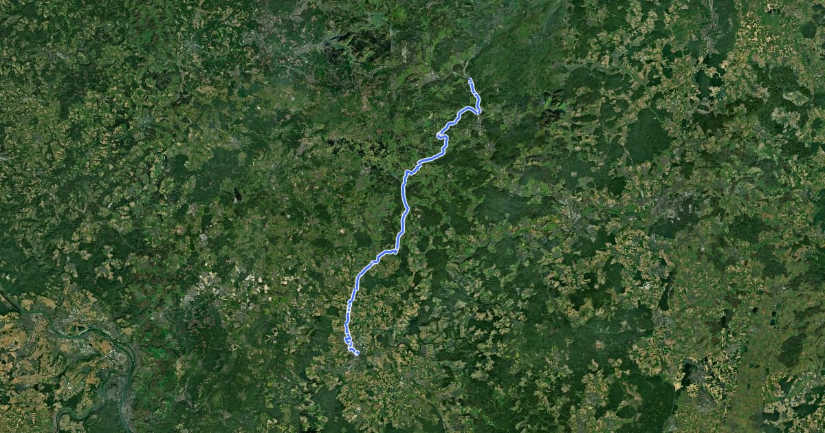 Маршрут Hessischer Radfernweg R8 (Teilstrecke Limburg - Dillenburg) на спутниковом снимке