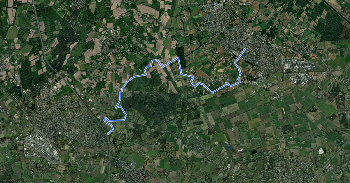 Маршрут Het Groene Woud Pad - 01 - Boxtel - Schijndel на спутниковом снимке