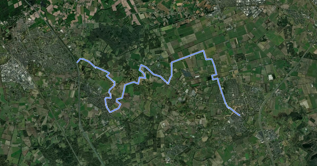 Маршрут Het Groene Woud Pad - 03 - Sint-Oedenrode - Boxtel на спутниковом снимке