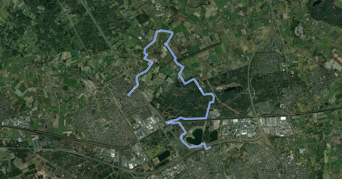 Маршрут Het Groene Woud Pad - 05 - Best - Eindhoven-Noord на спутниковом снимке