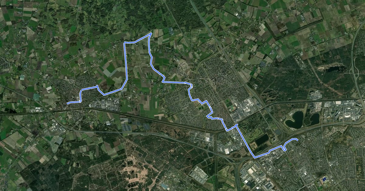 Маршрут Het Groene Woud Pad - 08 - Eindhoven-Noord - Oirschot на спутниковом снимке