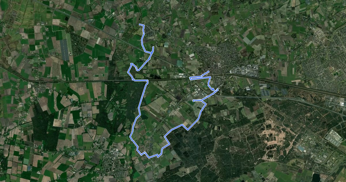 Маршрут Het Groene Woud Pad - 09 - Oirschot - Spoordonk на спутниковом снимке