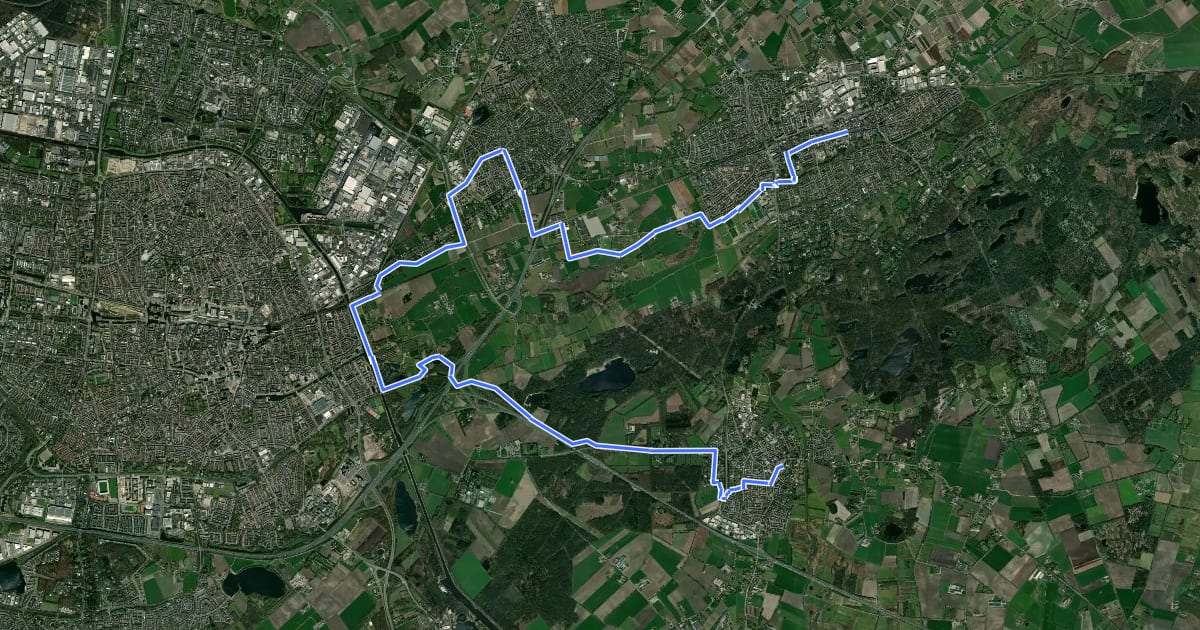 Маршрут Het Groene Woud Pad - 11 - Moergestel - Oisterwijk на спутниковом снимке