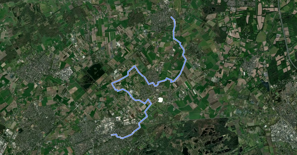 Маршрут Het Groene Woud Pad - 12 - Oisterwijk - Helvoirt на спутниковом снимке