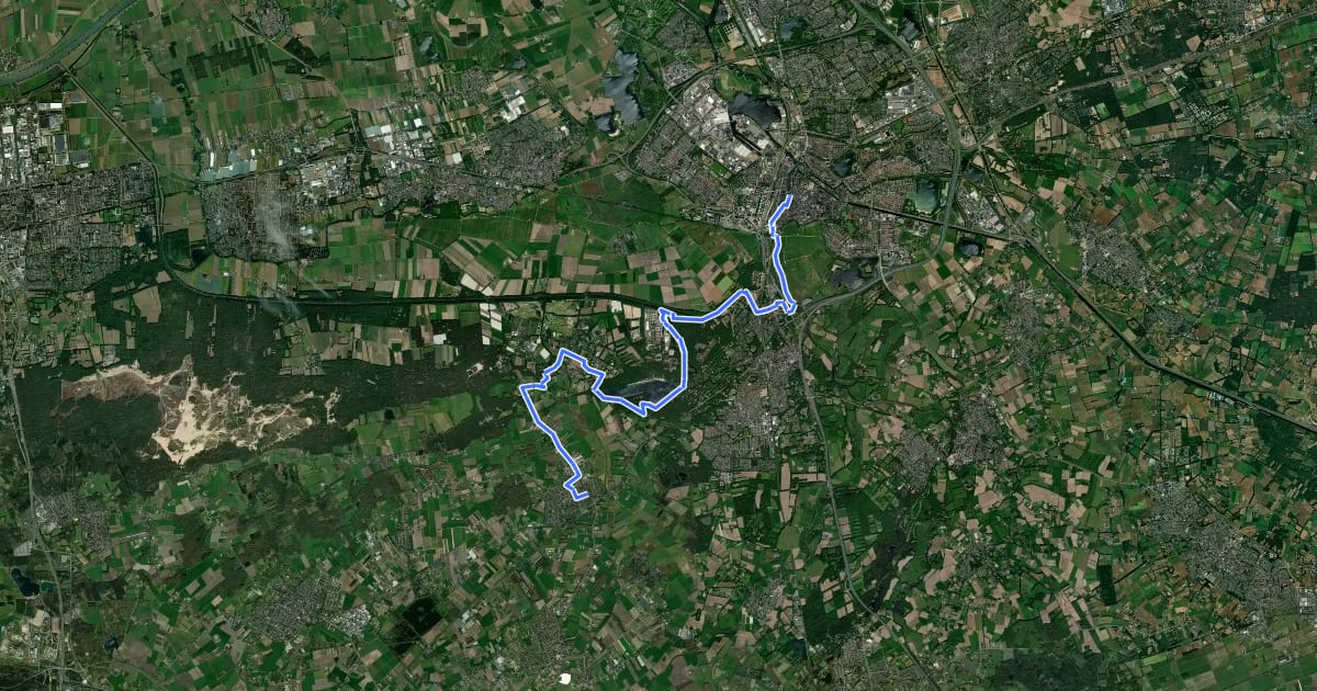 Маршрут Het Groene Woud Pad - 13 - Helvoirt - 's-Hertogenbosch на спутниковом снимке