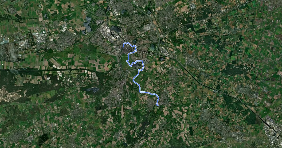 Маршрут Het Groene Woud Pad - 14 - 's-Hertogenbosch - Sint-Michielsgestel на спутниковом снимке