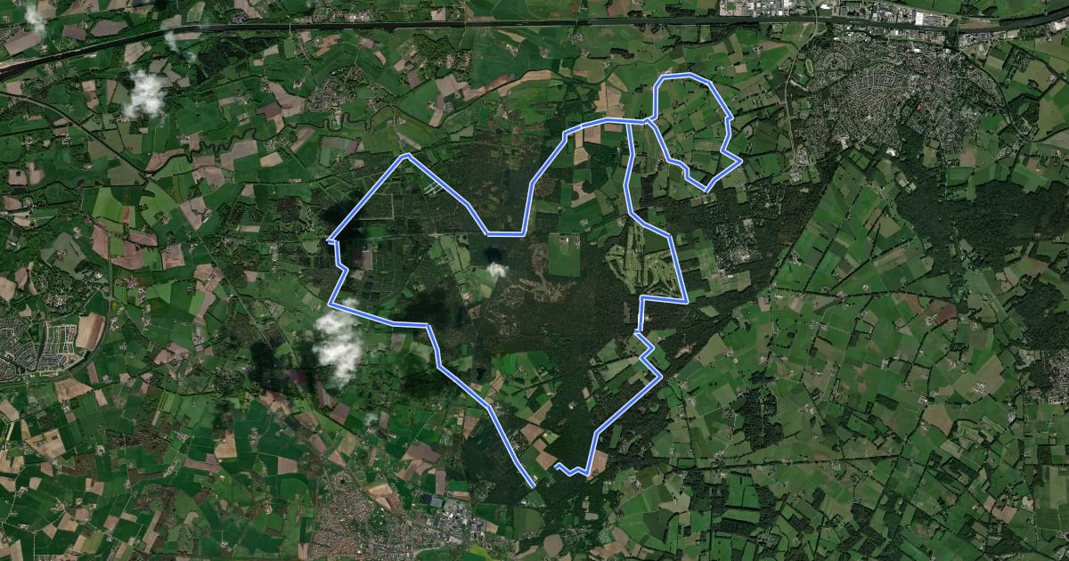 Маршрут Het Grote Veld (Menroute) на спутниковом снимке