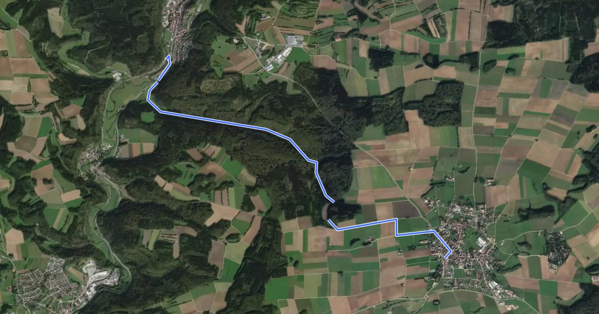 Маршрут Hettingen - Inneringen на спутниковом снимке