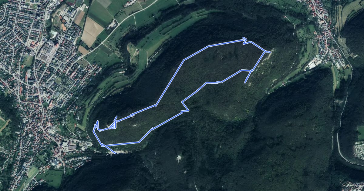 Маршрут Heubach Wanderweg 1 "Die Big Five des Rosensteins" на спутниковом снимке