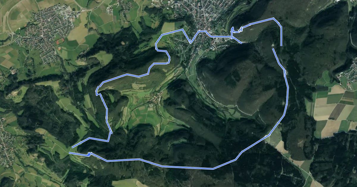 Маршрут Heubach Wanderweg 4 "Die Sieben-Berge-Tour" на спутниковом снимке