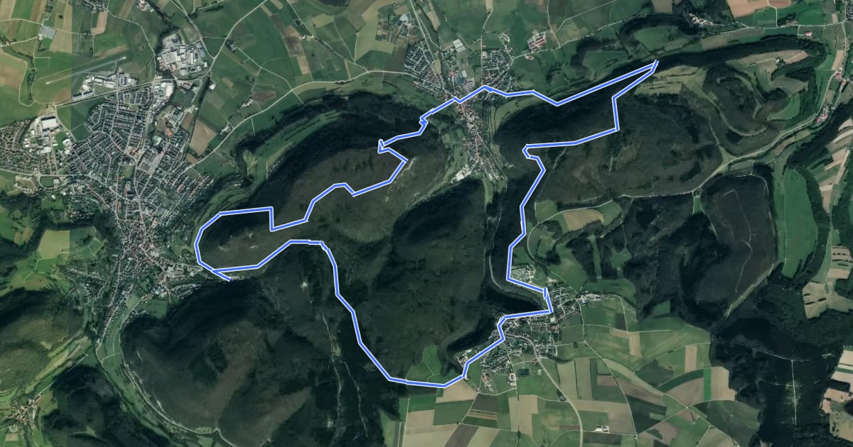 Маршрут Heubach Wanderweg 5 "Die Rosenstein-Pfaffensturz-Tour" на спутниковом снимке