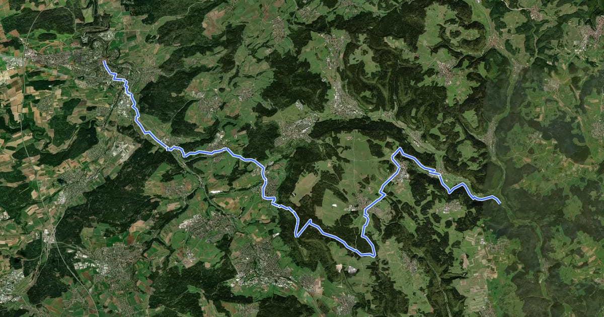 Маршрут Heuberg-Pilgerweg на спутниковом снимке