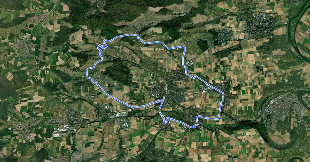 Маршрут Heuss-Tour на спутниковом снимке